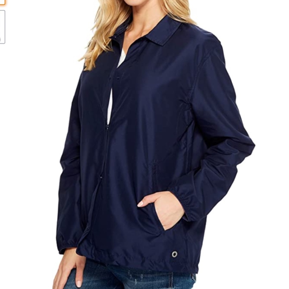 Herschel Supply Company Coat Voyage Coach Snap Front Raincoat Navy Size Large